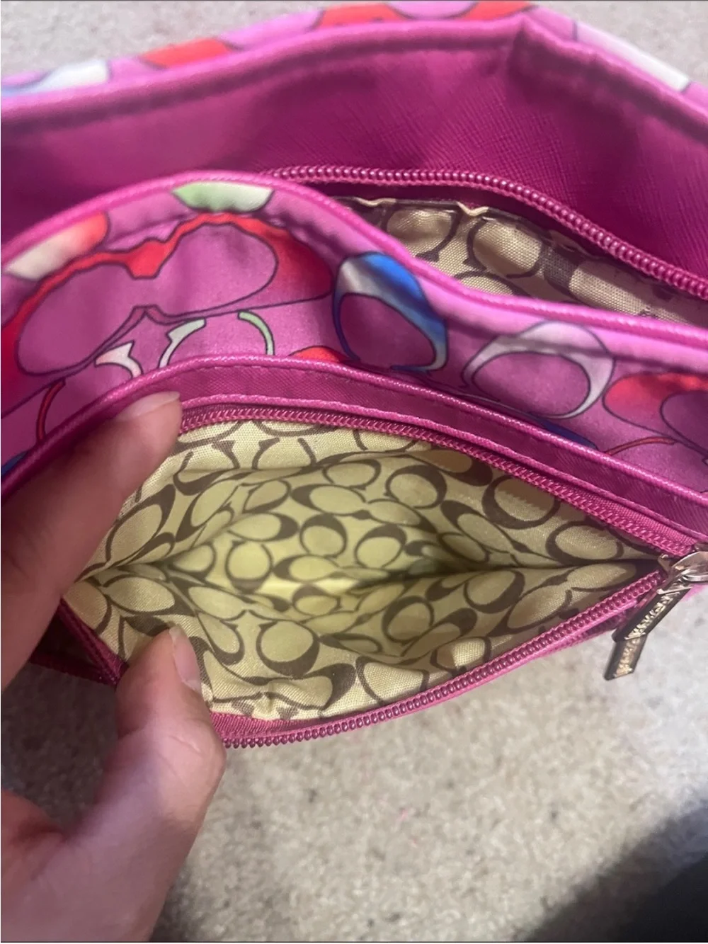 Coach Pink Multi Signature Crossbody Bag